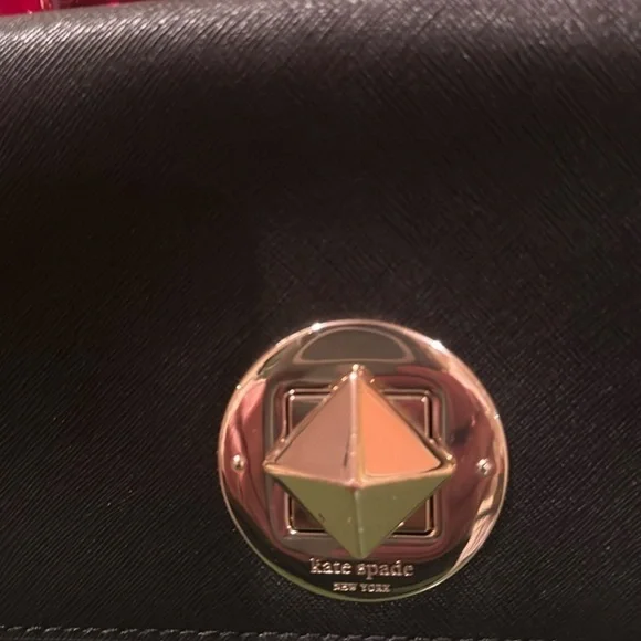 Kate Spade Black with gold. Clutch. - Picture 2 of 11